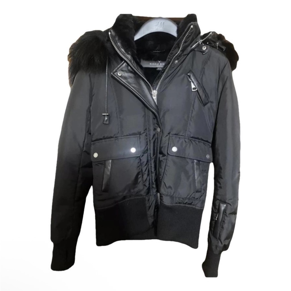 Nicole Benisiti Black fur jacket